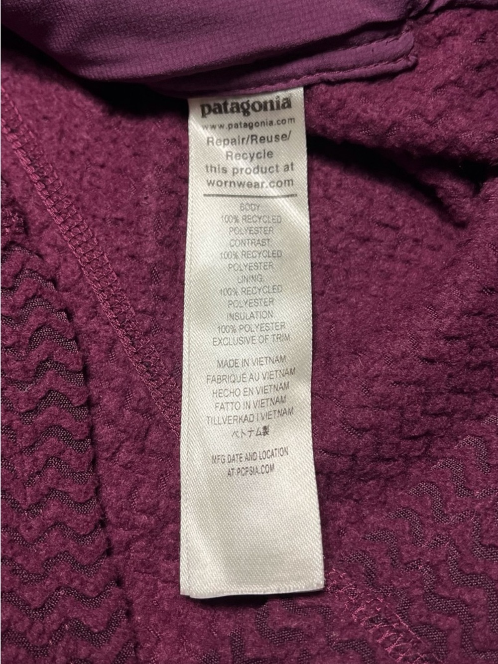 Patagonia Women's Nano-Air Light Hybrid Jacket Hiking Mock Medium Plum Purple - Picture 4 of 5